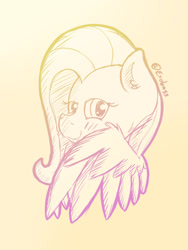 Size: 1024x1365 | Tagged: safe, artist:exobass, fluttershy, pegasus, pony, g4, blushing, cute, daaaaaaaaaaaw, looking at you, shy, shyabetes, sketch, wings