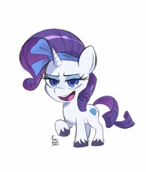 Size: 2480x2924 | Tagged: safe, artist:fanzeem, rarity, pony, unicorn, bad thing no. 3, g4.5, my little pony: pony life, eyeshadow, female, headband, high res, makeup, mare, open mouth, simple background, solo, unshorn fetlocks, white background