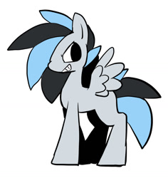 Size: 1280x1355 | Tagged: safe, artist:unknownspy, oc, oc only, oc:sky high, pegasus, pony, full body, male, pegasus oc, simple background, solo, spread wings, stallion, standing, tail, two toned mane, two toned tail, white background, wings