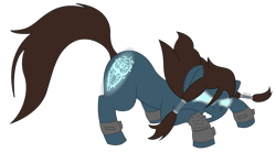Size: 1331x786 | Tagged: safe, artist:leddaq, earth pony, pony, angry, avatar state, fanart, korra, ponified, simple background, solo, the legend of korra, transparent background