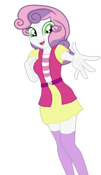Size: 1864x3210 | Tagged: safe, artist:gmaplay, sweetie belle, equestria girls, g4, clothes, cute, diasweetes, older, older sweetie belle, simple background, socks, solo, thigh highs, transparent background