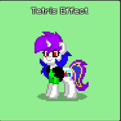 Size: 394x395 | Tagged: safe, oc, oc:tetris effect, pony, pony town, green background, pixel art, remember this?, simple background, sprite, tetris