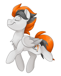 Size: 1986x2493 | Tagged: safe, artist:luximus17, oc, oc only, oc:sukko, pegasus, pony, chest fluff, commission, eyes closed, male, simple background, smiling, smirk, smug, solo, stallion, transparent background