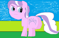 Size: 2052x1328 | Tagged: safe, artist:coltfan97, diamond tiara, earth pony, pony, g4, 1000 hours in ms paint, angry, blue sky, butt, diamond buttiara, expressions, plot, solo
