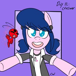 Size: 1000x1000 | Tagged: safe, artist:chelseawest, kwami, pony, marinette dupain-cheng, miraculous ladybug, ponified, ponytober, tikki