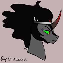 Size: 1000x1000 | Tagged: safe, artist:chelseawest, king sombra, g4, bust, ponytober