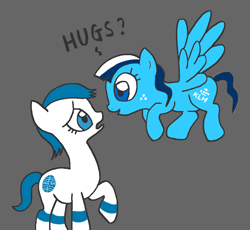 Size: 1100x1013 | Tagged: safe, pony, airline, duo, female, gray background, klm, pan am, plane, ponified, simple background