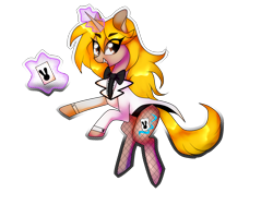 Size: 2592x1944 | Tagged: safe, artist:kaikururu, oc, oc only, pony, unicorn, card, clothes, eyelashes, female, fishnet stockings, glowing, glowing horn, horn, magic, mare, rearing, simple background, smiling, solo, telekinesis, transparent background