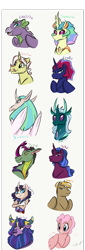 Size: 696x2048 | Tagged: safe, artist:ask-y, oc, oc only, changedling, changeling, changepony, dragon, dragriff, griffon, hybrid, yakony, bust, changedling oc, changeling oc, interspecies offspring, magical gay spawn, magical lesbian spawn, offspring, parent:capper dapperpaws, parent:dumbbell, parent:flam, parent:fluttershy, parent:gabby, parent:pharynx, parent:pinkie pie, parent:prince rutherford, parent:princess celestia, parent:princess luna, parent:princess skystar, parent:rarity, parent:scorpan, parent:spike, parent:spitfire, parent:tempest shadow, parent:thorax, parent:twilight sparkle, parents:capperity, parents:discorax, parents:dumbfire, parents:flamshy, parents:lunarynx, parents:scorlestia, parents:skypie, parents:spabby, parents:tempestlight, parents:tempestluna, parents:twiford, simple background, traditional art, white background