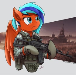 Size: 1920x1890 | Tagged: safe, artist:buckweiser, oc, oc:sora, pegasus, pony, ak-74, commission, female, gun, rifle, solo, weapon, wings, ych result