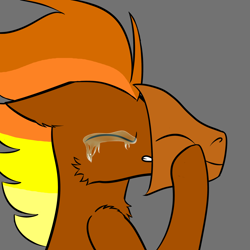 Size: 2500x2500 | Tagged: safe, artist:windy, oc, oc:windflyer, pegasus, pony, cheek fluff, chest fluff, depressed, depression, ear fluff, floppy ears, gray background, gritted teeth, high res, mask, pegasus oc, simple background, vent art