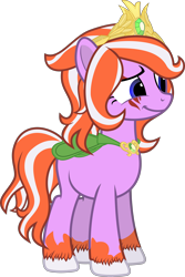 Size: 3414x5107 | Tagged: safe, artist:frownfactory, earth pony, filly (filly funtasia), pony, witchy filly (filly funtasia), g4, :t, absurd resolution, blue eyes, cape, clothes, face tattoo, female, filly (dracco), full body, jewelry, lynn (filly funtasia), mare, regalia, show accurate, simple background, smiling, solo, standing, tail, tattoo, three quarter view, tiara, transparent background, two toned mane, two toned tail, vector