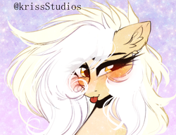 Size: 3366x2580 | Tagged: safe, artist:krissstudios, oc, pony, bust, female, high res, mare, portrait, solo, tongue out