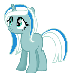 Size: 756x810 | Tagged: safe, artist:sugarcubecreationz, oc, oc only, oc:tender rain, pony, unicorn, female, horn, looking at something, mare, simple background, smiling, solo, standing, unicorn oc, white background