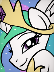 Size: 768x1024 | Tagged: safe, artist:sjart117, princess celestia, alicorn, pony, g4, cute, cutelestia, doodle, female, jewelry, looking at you, mare, regalia, smiling, solo