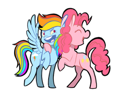 Size: 2732x2048 | Tagged: safe, artist:cartoon-bazooka, pinkie pie, rainbow dash, earth pony, pegasus, pony, g4, high res, simple background, transparent background