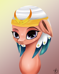 Size: 2780x3480 | Tagged: safe, artist:guatergau5, somnambula, pegasus, pony, g4, bust, egyptian, egyptian pony, female, floppy ears, high res, mare, solo
