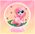 Size: 4576x4448 | Tagged: safe, artist:kittyrosie, oc, oc only, oc:rosa flame, pony, unicorn, cookie, food, globe, heart eyes, horn, open mouth, snow globe, solo, unicorn oc, wingding eyes