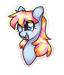Size: 657x768 | Tagged: safe, artist:kaikururu, oc, oc only, earth pony, pony, bust, earth pony oc, eyelashes, female, mare, open mouth, simple background, smiling, solo, transparent background