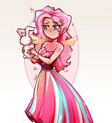 Size: 1794x1980 | Tagged: safe, artist:abery_art, fluttershy, human, g4, clothes, doll, dress, female, heart, humanized, solo, toy, wings