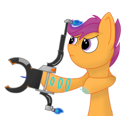 Size: 1750x1600 | Tagged: safe, artist:kanw, scootaloo, pegasus, pony, g4, bow (weapon), lenz, newbie artist training grounds, simple background, solo, transparent background, warframe, weapon