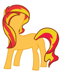 Size: 720x720 | Tagged: safe, derpibooru exclusive, sunset shimmer, pony, unicorn, g4, looking away, simple background, solo, transparent background