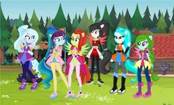 Size: 3080x1856 | Tagged: safe, artist:lovemonsterhigh123, oc, equestria girls, g4, my little pony equestria girls: legend of everfree, clothes swap, crystal guardian, crystal wings, female, ponied up, screencap background, wings