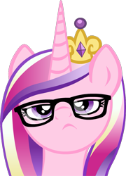 Size: 679x945 | Tagged: safe, artist:sirponylancelot, princess cadance, pony, g4, 2012, female, frown, glasses, hipster, simple background, solo, transparent background