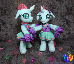 Size: 2681x2304 | Tagged: safe, artist:1stastrastudio, ocellus, changedling, changeling, g4, bipedal, cheerleader, cheerleader ocellus, cheerleader outfit, clothes, cute, diaocelles, high res, irl, photo, plushie, self paradox, solo