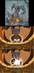 Size: 2992x6314 | Tagged: safe, artist:creepycutiemark, discord, comic:discord's father, g4, 3 panel comic, cave, comic, evil lair, grogar's lair, lair, show accurate