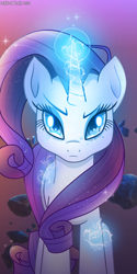 Size: 600x1200 | Tagged: safe, artist:lennonblack, rarity, pony, unicorn, g4, female, looking at you, magic, mare, solo
