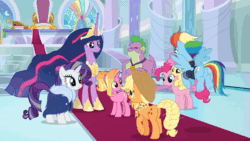 Size: 1920x1080 | Tagged: safe, screencap, applejack, discord, fluttershy, li'l cheese, luster dawn, pinkie pie, rainbow dash, rarity, spike, twilight sparkle, alicorn, draconequus, dragon, earth pony, pegasus, pony, unicorn, g4, the last problem, animated, butt, cartoon physics, dungeons and dragons, female, filly, foal, gigachad spike, hammerspace, hammerspace wings, male, mane seven, mane six, mare, ogres and oubliettes, older, older spike, older twilight, older twilight sparkle (alicorn), plot, portal, princess twilight 2.0, sound, throne room, twilight sparkle (alicorn), video, voice, webm, winged spike, wings, youtube link