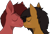 Size: 814x560 | Tagged: safe, artist:chance35, derpibooru exclusive, oc, oc only, oc:chance, oc:notetaker, earth pony, pegasus, pony, blushing, couple, earth pony oc, gay, male, nuzzling, pegasus oc, simple background, stallion, transparent background, vector