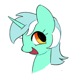 Size: 1631x1655 | Tagged: safe, artist:risswm, lyra heartstrings, pony, unicorn, g4, bust, female, mare, open mouth, open smile, simple background, smiling, solo, white background