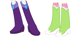 Size: 2704x1400 | Tagged: safe, screencap, fluttershy, rarity, equestria girls, g4, boots, boots shot, clothes, diamond, duo, high heel boots, legs, pictures of legs, shoes, simple background, socks, white background