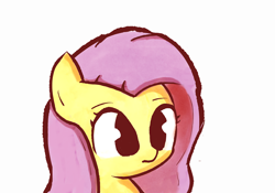 Size: 2388x1668 | Tagged: safe, artist:solid shrimp, fluttershy, pegasus, pony, g4, beige background, bust, female, no pupils, simple background, solo, three quarter view