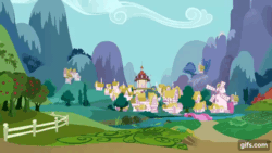 Size: 640x360 | Tagged: safe, screencap, g4, season 3, the crystal empire, animated, gif, gifs.com, golden oaks library, no pony, ponyville, ponyville town hall, windmill