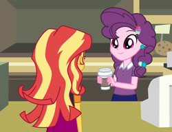 Size: 1024x786 | Tagged: safe, artist:emeraldblast63, sugar belle, sunset shimmer, comic:the tale of two sunsets, equestria girls, g4, coffee cup, cup, duo, duo female, equestria girls-ified, female, story in the source