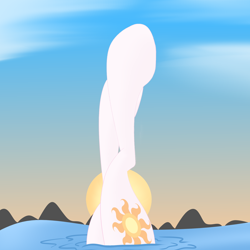 Size: 1920x1920 | Tagged: safe, alternate version, artist:cycrus, princess celestia, alicorn, pony, g4, cloud, female, fetish, hoof fetish, legs, legs in air, mare, misleading thumbnail, pictures of legs, solo, sunrise