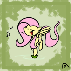 Size: 4000x4000 | Tagged: safe, artist:professionalpuppy, fluttershy, pegasus, pony, g4, leaf, music notes