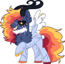 Size: 2738x2689 | Tagged: safe, artist:kurosawakuro, oc, high res, interspecies offspring, male, offspring, parent:lord tirek, parent:rainbow dash, simple background, solo, transparent background