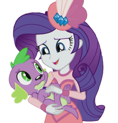 Size: 1037x1080 | Tagged: safe, edit, edited screencap, screencap, rarity, spike, spike the regular dog, dog, equestria girls, g4, my little pony equestria girls: better together, rarity investigates: the case of the bedazzled boot, rarity investigates: the case of the bedazzled boot: trixie, background removed, detective rarity, duo, female, hat, holding a dog, male, not a vector, pillbox hat, simple background, transparent background