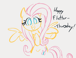 Size: 582x449 | Tagged: safe, artist:dotkwa, fluttershy, pegasus, pony, g4, female, looking at you, mare, sketch, solo, talking to viewer