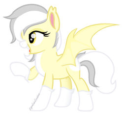 Size: 848x796 | Tagged: safe, artist:sugarcubecreationz, oc, oc:fiery heart, bat pony, pony, base used, female, mare, simple background, solo, white background