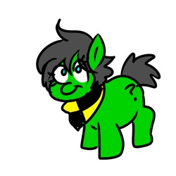 Size: 1200x1200 | Tagged: safe, artist:pony quarantine, oc, oc only, oc:filly anon, earth pony, pony, bandana, female, filly, foal, simple background, smiling, solo, white background