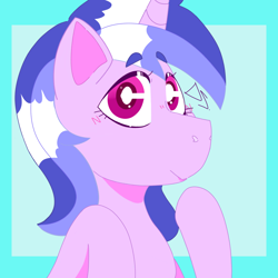 Size: 1500x1500 | Tagged: safe, artist:dsstoner, sea swirl, seafoam, pony, unicorn, g4, blushing, bust, female, mare, portrait, smiling, solo