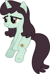 Size: 3797x5540 | Tagged: safe, artist:starcollider, sprout greenhoof, pony, unicorn, a bird in the hoof, g4, .svg available, :t, absurd resolution, background pony, female, full body, hooves, horn, las pegasus resident, lidded eyes, mare, simple background, sitting, smiling, solo, svg, tail, transparent background, vector