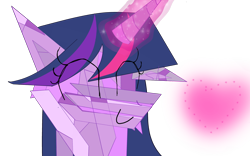 Size: 4000x2500 | Tagged: safe, artist:nitlynjane, twilight sparkle, alicorn, pony, g4, ^^, abstract, abstract art, cute, eyes closed, floppy ears, glowing, glowing horn, heart, horn, magic, magic aura, modern art, simple background, stars, transparent background, twiabetes, twilight sparkle (alicorn), wat