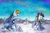 Size: 3000x2000 | Tagged: safe, artist:littletigressda, rainbow dash, soarin', pegasus, pony, g4, clothes, female, high res, male, mare, scarf, snow, snowball, snowball fight, snowfall, stallion, striped scarf