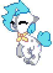 Size: 430x590 | Tagged: safe, artist:luminousdazzle, derpibooru exclusive, oc, oc only, oc:soap bubbles, pony, unicorn, animated, female, gif, happy, horn, jumping, mare, neckerchief, pixel art, simple background, small, small horn, solo, spots, transparent background